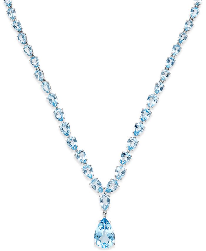 Macy's - Blue Topaz Statement Necklace (30 ct. t.w.) in Sterling Silver