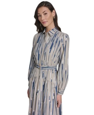 Women's Balloon-Sleeve Printed Dress