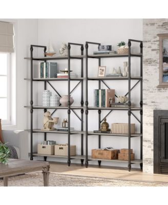 5 Tier Bookshelf, Vintage Bookshelves and Bookcases with Roman Column, Large Display Shelves for Home Office, Study Room, Living Room
