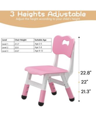 3 Level Height Adjustable Kid Chair, Suitable for Home Family Classroom Nursery Indoor Use