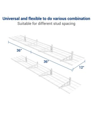WR16-E WR White Series 12″ D × 36″ W White Steel Wall Shelves (4-Pack)