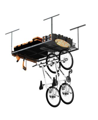 OHK Series Ceiling Mounted Overhead Garage Storage Rack, Black — 48" X 72"