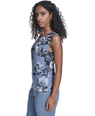 Women's Printed Sleeveless Pleated Top