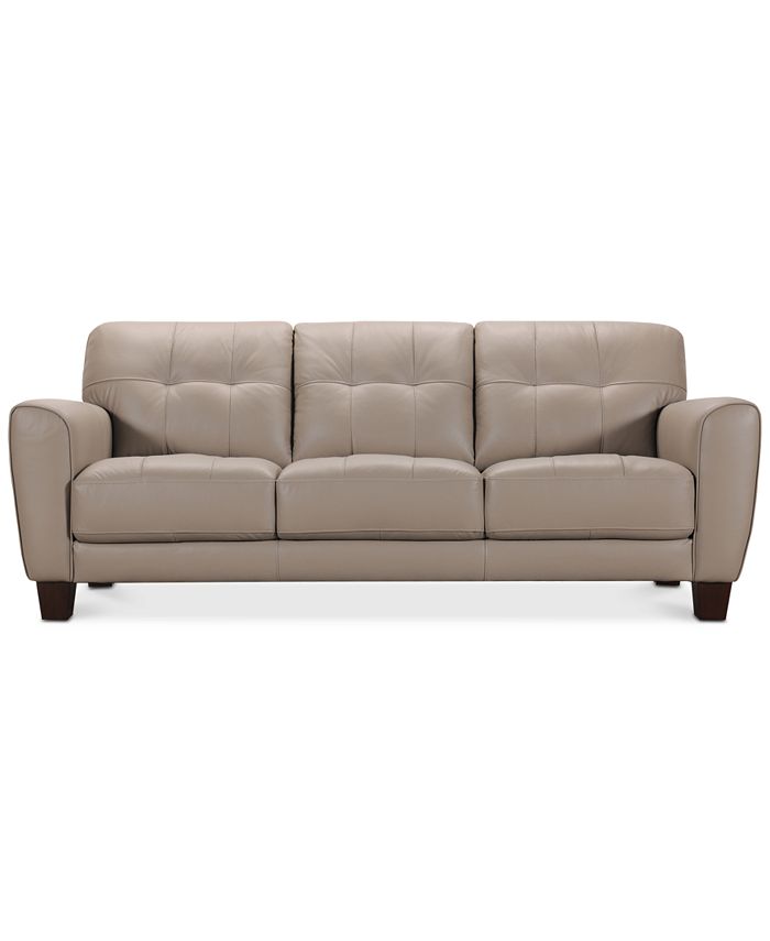 Furniture Kaleb 84 Tufted Leather Sofa, How To Make Tufted Leather Couch