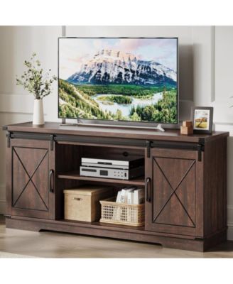 TV Stand for 65 Inch TV, Entertainment Center with Storage and Sliding Barn Doors