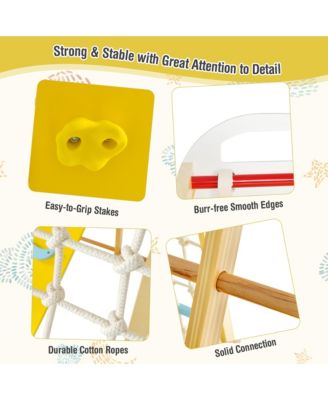 8-in-1 Jungle Gym Playset, Wooden Climber Play Set with Monkey Bars