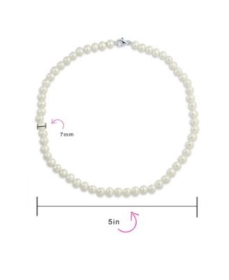 Hand-Knotted White Freshwater Pearl Necklace & Drop Pearl Earring Jewelry Set in Sterling Silver