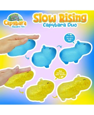 Capybara Squishy Toy 2 Pack - Yellow / Blue