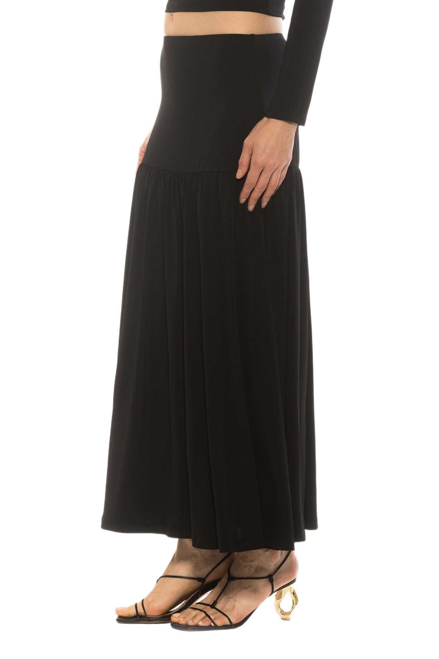 Женская юбка Alexia Admor Lia Shirred Maxi, цвет: Чёрный — фото 2