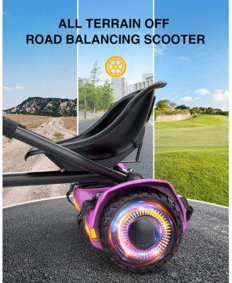 K1+G13 Balancing Scooter with Seat Attachment for Kids or Adults with Adjustable Length, Fits 6.5" 8" 10" ,360°Swivel Wheel
