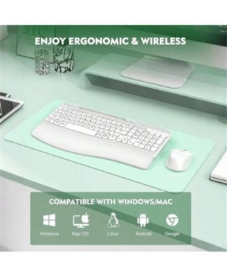 Wireless Keyboard & Mouse Combo – Full-size, cushioned palm rest