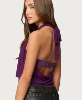 Women's Issey Layered Bandeau,Bra Cowl Neck Top
