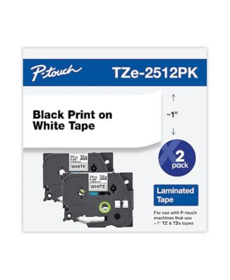 TZE2512PK 0.94 in. x 26.2 ft. TZe Standard Adhesive Laminated Labeling Tape - Black on White (2/Pack