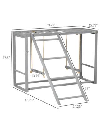 Wooden Chicken Activity Play w/ Swing Set, Chicken Coop Toy