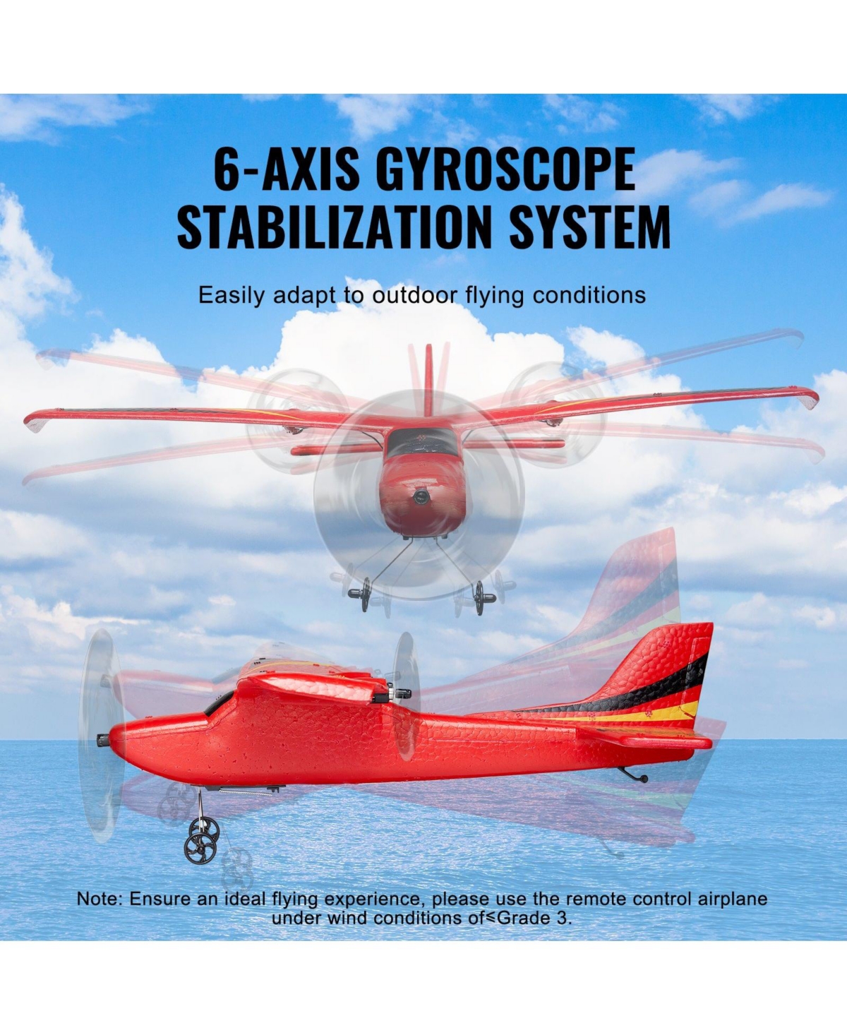 Sugift 2-Channel Rc Plane, Ready-to-Fly Aircraft with Gyro