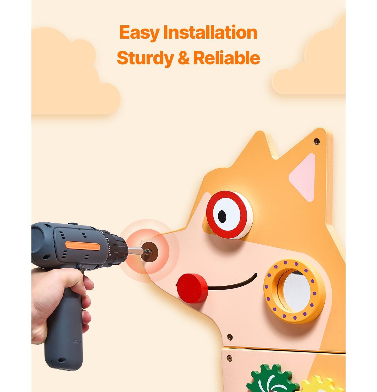 Детская игрушка SUGIFT Puppy Busy Board with 12 Montessori Learning Activities, цвет: Коричневый — фото 11