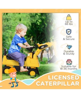 CAT Licensed Excavator Ride-on Toy for Kids w/ Manual Shovel,