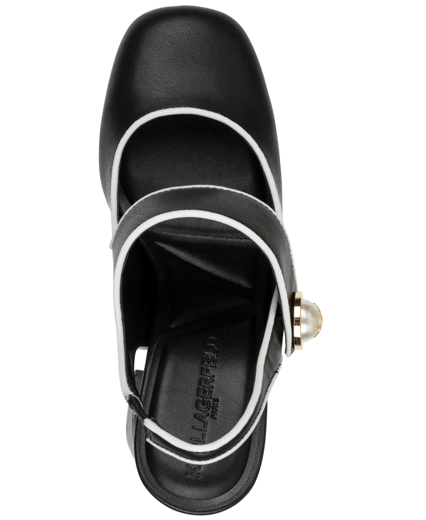 Женские туфли KARL LAGERFELD PARIS Piermont Slip-On Pumps, цвет: Чёрный / Яркий белый — фото 4