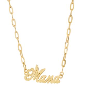 "Mama" Pendant Necklace in 10k Yellow Gold