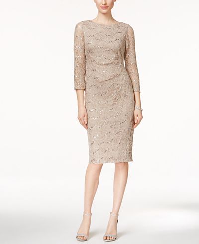 Jessica Howard Sequined Lace Sheath Dress