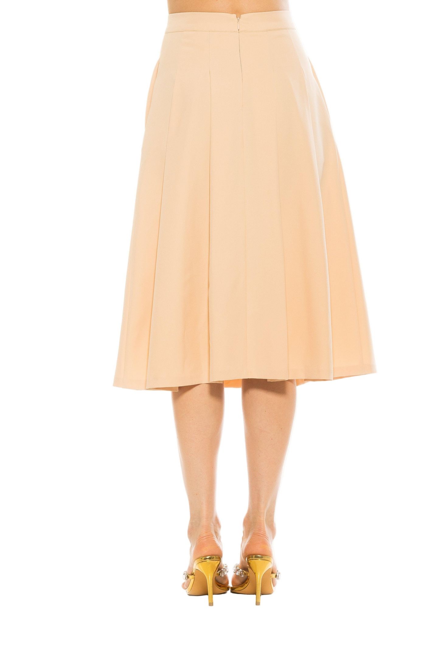 Женская юбка Alexia Admor Illia Pleated Midi Skirt With Waistband, цвет: Бежевый, вариант 1 — фото 3
