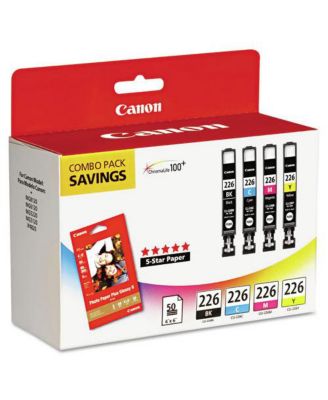 4546B007 (CLI-226) ChromaLife100 Plus Ink/Paper Combo - Black/Cyan/Magenta/Yellow (4/Pack)