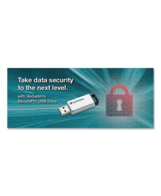 70057 128 GB Store 'n' Go Secure Pro USB Flash Drive with AES 256 Encryption - Silver