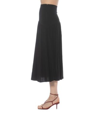 Women's Michel Dropped Waist Midi Shirred Skirt