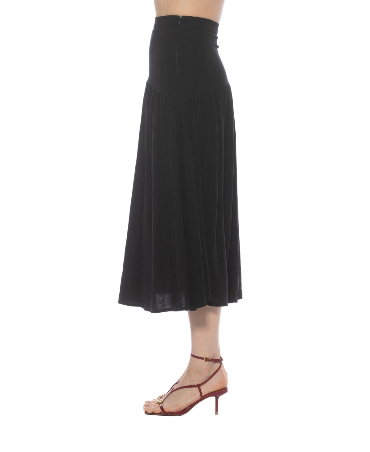 Alexia Admor Women's Michel Dropped Waist Midi Shirred Skirt