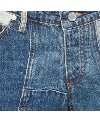 Women's Deluxe Blue Patchwork Denim Boy Shorts