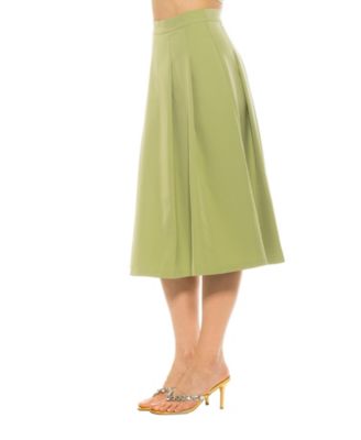 Women's Illia Pleated Midi Skirt With Waistband