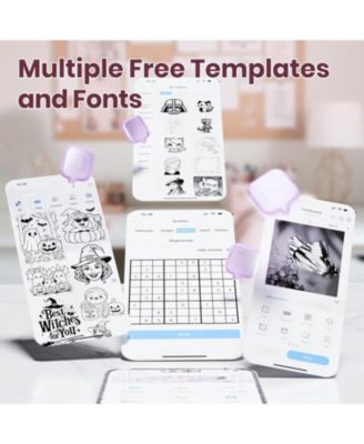 PM290C Inkless Sticker Maker: Portable Bluetooth printer with 3 paper rolls. Creates notes, journal labels.