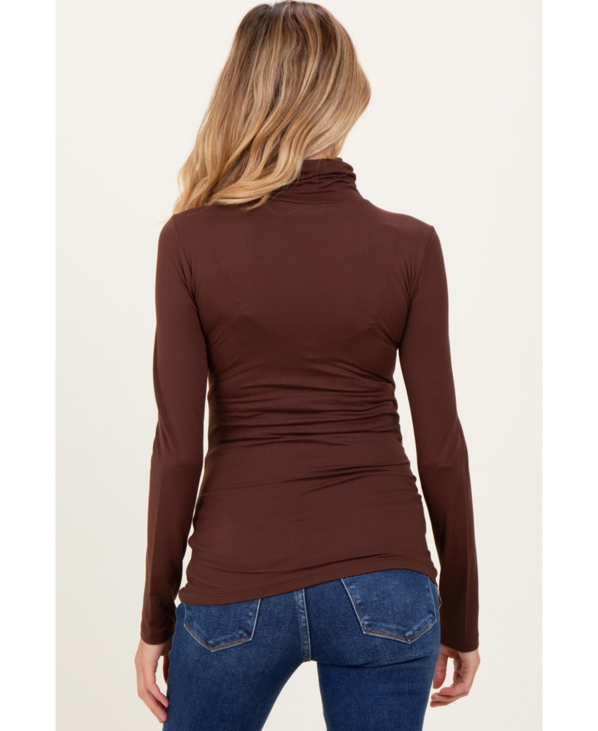 Pinkblush Maternity Black Brushed Knit Basic Turtleneck Top