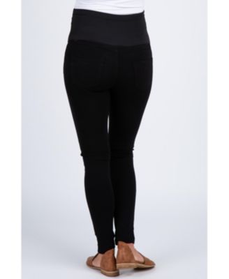 Maternity Black Solid Basic Jeggings