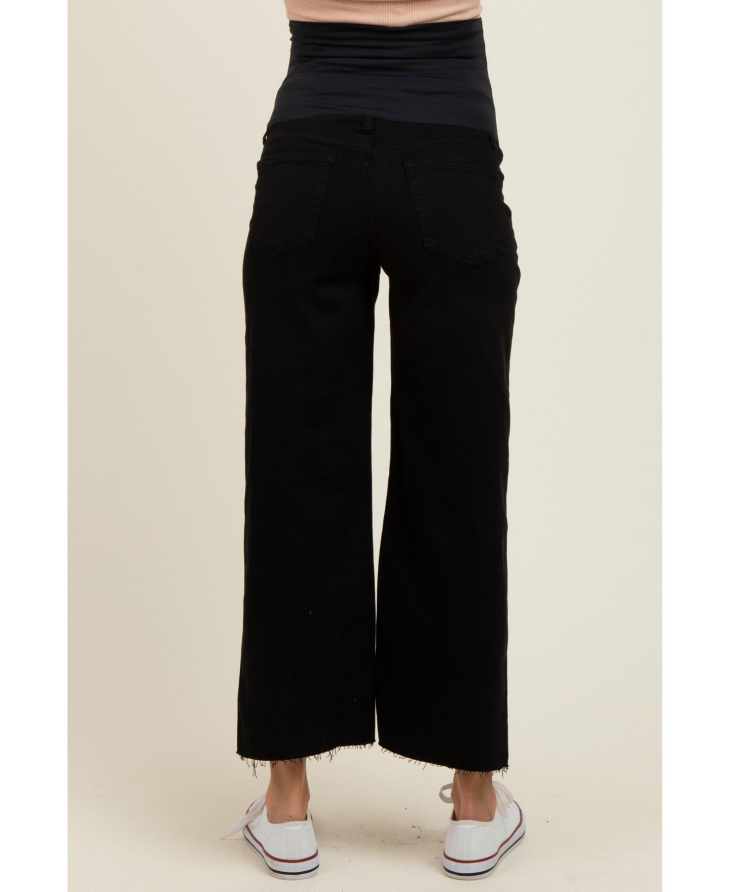 Женские джинсы Pinkblush Black Raw Hem Cropped Wide Leg, цвет: Чёрный — фото 3
