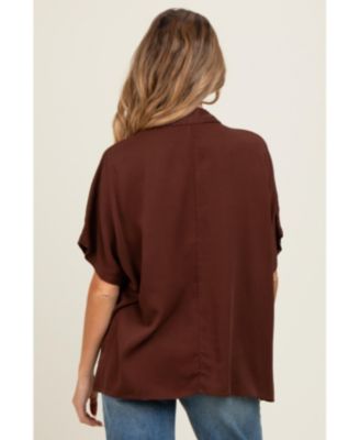 Maternity Olive Dolman Sleeve Button Down Blouse