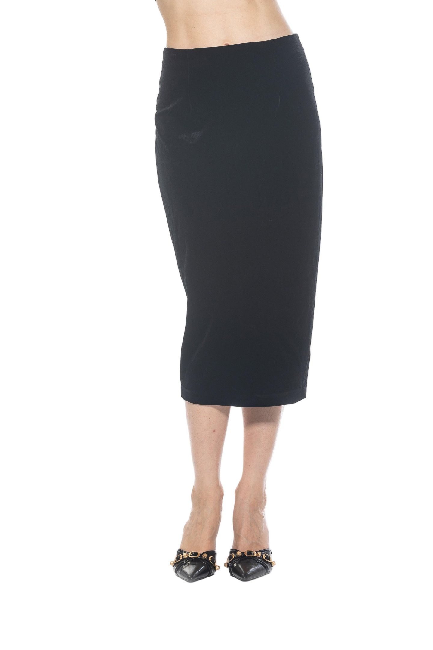 Женская юбка Alexia Admor Jayden Solid Velvet Midi, цвет: Чёрный — фото 1