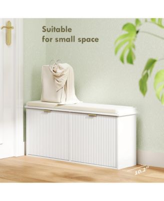 Modern Shoe Rack with Drawer and Cushioned Seat for Hallway