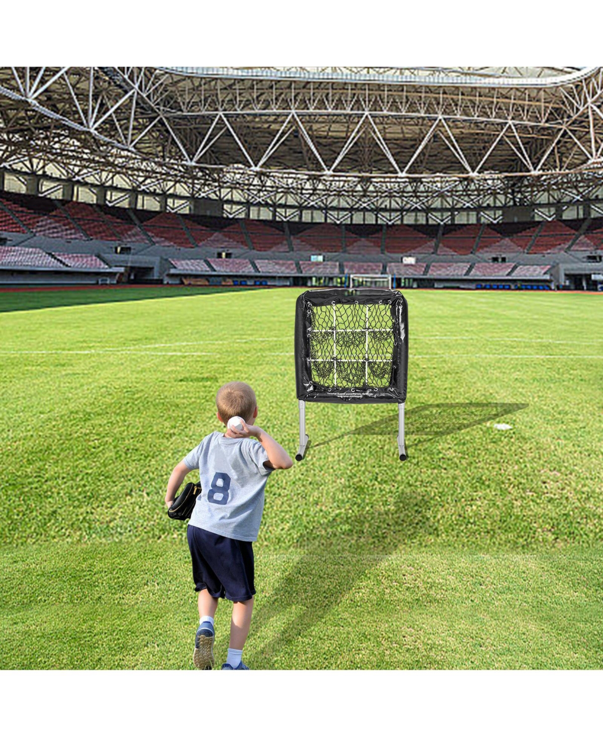 Mecale 9-Hole Baseball Pitching Net, 28''×27'' Training Target with Adjustable Strike Zone and Stakes