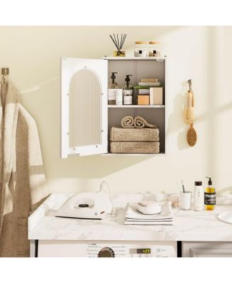 Bathroom Wall Cabinet Medicine Cabinet with Tempered Glass Door & Adjustable Shelf
