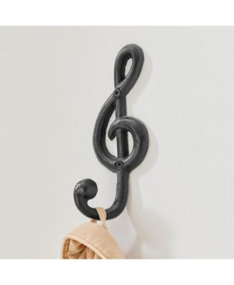 4 Piece Musical Note Treble Clef Wall Sculpture Hook Set