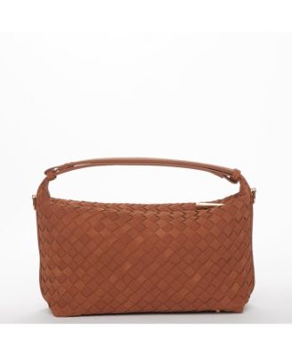 Woven Suede Hobo Bag with Crossbody Strap