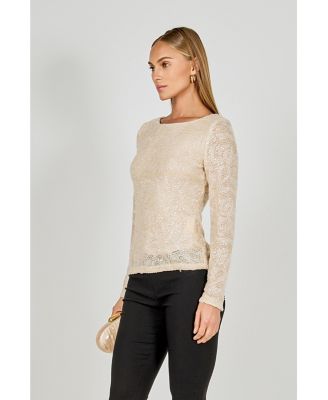 Women's Scoop Neck Sequin Top