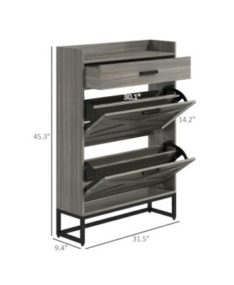 Entryway Shoe Storage Cabinet with Flip Drawers and Top Shelf