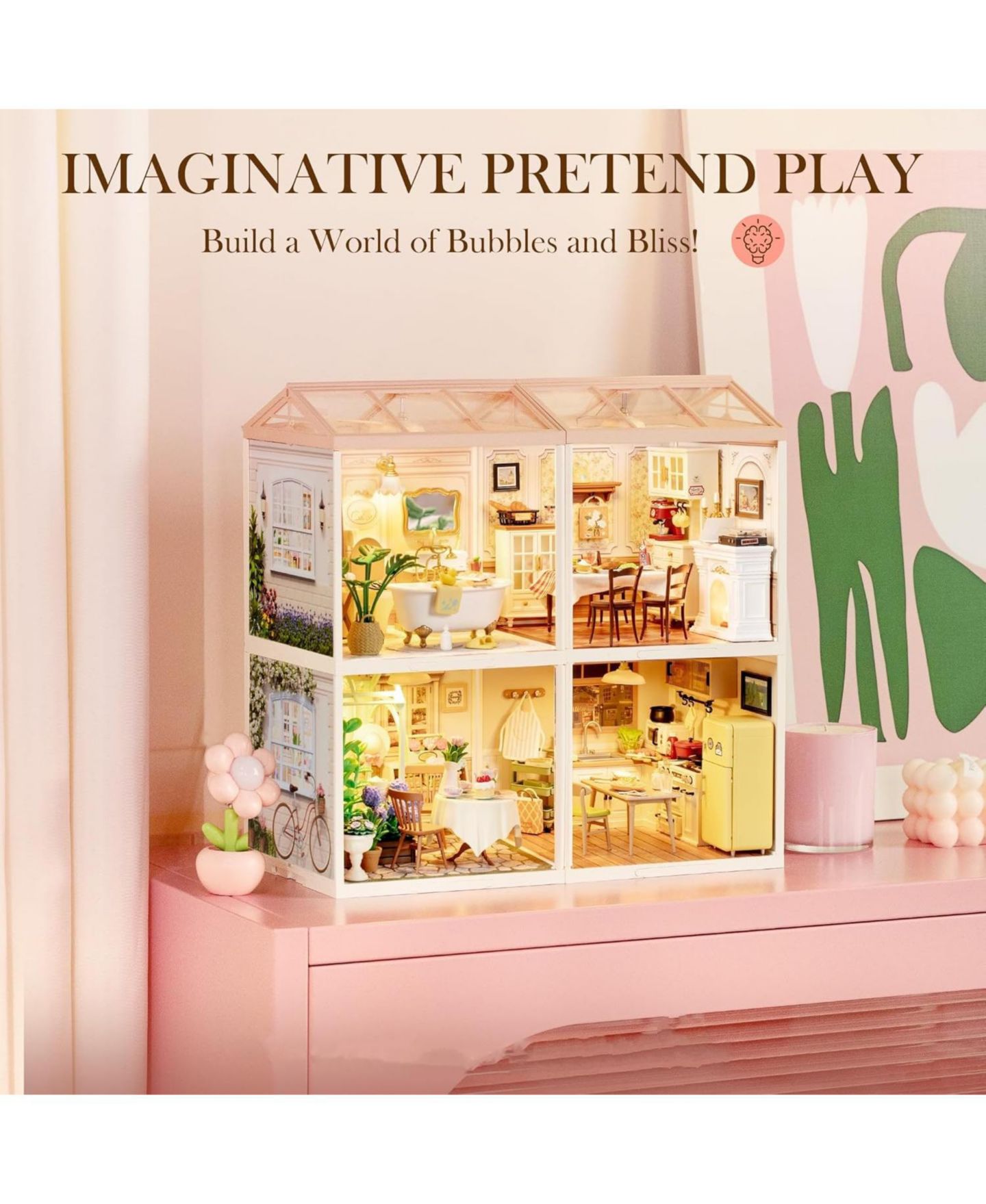 Детские конструкторы Robotime 3D Puzzles Super Creator Pop Bubble Bathroom Plastic Building Set Toys Playset Gifts for Teens Adults — фото 6