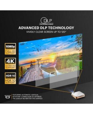 Luma 400 HD Smart Portable Pico Projector with 80" Display