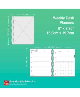 Crackled Blush | 2026 6 x 7.75 Inch Weekly Desk Planner | Foil Stamped Cover