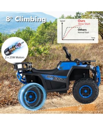 24V Kids Ride On ATV Quad With LED Lights Music FM Radio And Storage Compartment