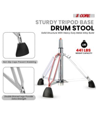 Drum Throne w Backrest 4" Padded Stool Airlift Adjustable 25.5" Drummer Chair 441Lb Capacity