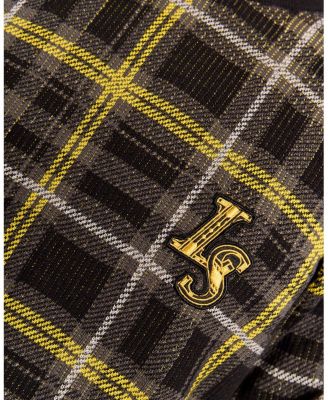 Men's Ribbed Jacquard Tartan Crew Neck